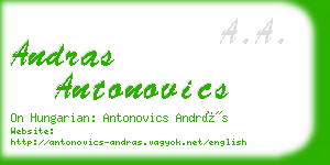 andras antonovics business card